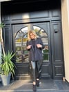 kırışık görünümlü deri pantalon