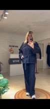 koyu mavi denim takım