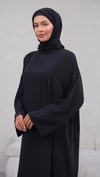  Abaya Kol Siyah Krep Elbise