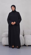  Abaya Kol Siyah Krep Elbise