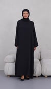  Abaya Kol Siyah Krep Elbise