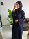 3lü Şifon Lacivert Abaya Takım