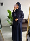 3lü Şifon Lacivert Abaya Takım