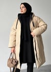 Çift Taraflı Oversize Kadın Şişme Mont – Kapüşonlu Regular Fit