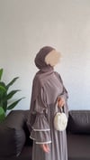 Kolu İki Katlı İncili Medine İpeği Robalı Tesettür Elbise