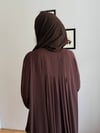 Önü Çitçitli Kahverengi Şifon Abaya