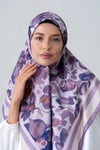 Pamuklu Soft Nazenin Desen Eşarp-Lila