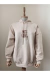 Yazı Detaylı Şardonlu Kapüşonlu Sweatshirt Siyah