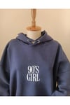 Yazı Detaylı Şardonlu Kapüşonlu Sweatshirt Siyah