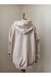 Yazı Detaylı Şardonlu Kapüşonlu Sweatshirt Siyah