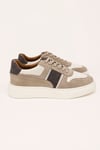 Erkek Bej & Kahve Hakiki Dana Derisi Süet Sneaker – Prag