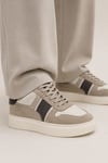 Erkek Bej & Kahve Hakiki Dana Derisi Süet Sneaker – Prag