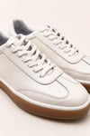 Erkek Ekru Hakiki Deri Bağcıklı Sneaker Kauçuk Taban Günlük Casual Ayakkabı – Tempura