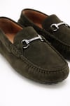 Erkek Haki Süet Metal Tokalı Loafer Günlük Casual Ayakkabı - Despina
