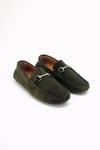 Erkek Haki Süet Metal Tokalı Loafer Günlük Casual Ayakkabı - Despina