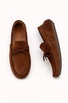 Erkek Kahve Süet Bağcıklı Driver Loafer Günlük Casual Ayakkabı - Glader