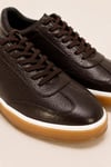 Erkek Kahverengi Hakiki Deri Bağcıklı Sneaker Kauçuk Taban Günlük Casual Ayakkabı – Tempura