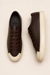 Erkek Kahverengi Hakiki Deri Bağcıklı Sneaker Kauçuk Taban Günlük Casual Ayakkabı – Palio