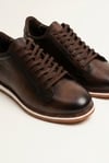 Erkek Kahverengi Hakiki Deri Sneaker Günlük Casual Bağcıklı Ayakkabı – Siena
