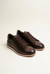 Erkek Kahverengi Hakiki Deri Sneaker Günlük Casual Bağcıklı Ayakkabı – Siena