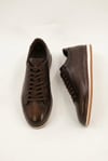 Erkek Kahverengi Hakiki Deri Sneaker Günlük Casual Bağcıklı Ayakkabı – Siena