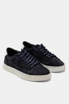 Erkek Lacivert Süet Hakiki Deri Casual Günlük Bağcıklı Sneaker Kauçuk Taban Ayakkabı – Dolce