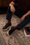 Erkek Siyah Hakiki Deri Bağcıklı Sneaker Kauçuk Taban Günlük Casual Ayakkabı – Tempura