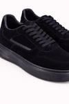Kyoto Erkek Hakiki Deri Süet Sneaker – Siyah Kalın EVA Taban Günlük Ayakkabı