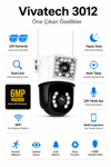 Vivatech 3012 Dual Lens WiFi Akıllı Güvenlik Kamerası - 6MP Çift Kameralı, Yapay Zeka Gece Görüş (+12V Adaptör)