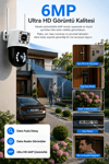 Vivatech 3012 Dual Lens WiFi Akıllı Güvenlik Kamerası - 6MP Çift Kameralı, Yapay Zeka Gece Görüş (+12V Adaptör)