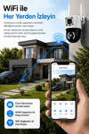 Vivatech 3012 Dual Lens WiFi Akıllı Güvenlik Kamerası - 6MP Çift Kameralı, Yapay Zeka Gece Görüş (+12V Adaptör)