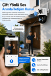 Vivatech 3012 Dual Lens WiFi Akıllı Güvenlik Kamerası - 6MP Çift Kameralı, Yapay Zeka Gece Görüş (+12V Adaptör)