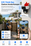 Vivatech 3041 WiFi Akıllı Güvenlik Kamerası - 6MP Dual Lens Sabit + Hareketli, Sirenli Türkçe Takip (+12V Adaptör)