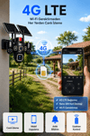 Vivatech 7021 16 MP 4G Çift Solar Panelli Güvenlik Kamerası - 4 Kameralı 16X Zoom, HiEasy AOV Sürekli Kayıt Sesli Görüşme