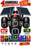 Vivatech 7021 16 MP 4G Çift Solar Panelli Güvenlik Kamerası - 4 Kameralı 16X Zoom, HiEasy AOV Sürekli Kayıt Sesli Görüşme