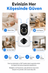 Vivatech AOI Dual Lens WiFi Akıllı Güvenlik Kamerası - 6MP 360° Görüş Hareketli Wireless, Carecam Pro Türkçe Uygulama