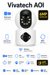 Vivatech AOI Dual Lens WiFi Akıllı Güvenlik Kamerası - 6MP 360° Görüş Hareketli Wireless, Carecam Pro Türkçe Uygulama