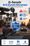 Vivatech CC-33 3 Kameralı Araç İçi Kamera - 3MP 1080P Full HD Ön + İç + Arka Eşzamanlı Kayıt, G-Sensör Geniş Açı