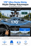Vivatech CC-33 3 Kameralı Araç İçi Kamera - 3MP 1080P Full HD Ön + İç + Arka Eşzamanlı Kayıt, G-Sensör Geniş Açı