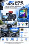 Vivatech CC-38 64GB Hafıza Kartlı 3 Kameralı Araç İçi Kamera - 3MP WiFi Viidure App Destekli Ön + İç + Arka Gece Görüşlü