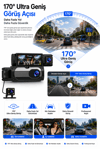 Vivatech CC-41 3 Kameralı Araç İçi Kamera - 3MP 1080P Full HD Ön + İç + Arka Eşzamanlı Kayıt, G-Sensör Geniş Açı