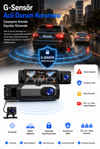 Vivatech CC-41 3 Kameralı Araç İçi Kamera - 3MP 1080P Full HD Ön + İç + Arka Eşzamanlı Kayıt, G-Sensör Geniş Açı