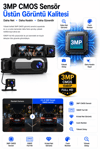 Vivatech CC-41 3 Kameralı Araç İçi Kamera - 3MP 1080P Full HD Ön + İç + Arka Eşzamanlı Kayıt, G-Sensör Geniş Açı