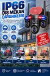 Vivatech Goro WiFi Akıllı Güvenlik Kamerası - 16MP 4 Lensli 3 PTZ Motorlu + 1 Sabit, IP66 Hava Koşullarına Dayanıklı (+12V Adaptör)
