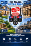 Vivatech Goro WiFi Akıllı Güvenlik Kamerası - 16MP 4 Lensli 3 PTZ Motorlu + 1 Sabit, IP66 Hava Koşullarına Dayanıklı (+12V Adaptör)
