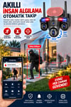 Vivatech Goro WiFi Akıllı Güvenlik Kamerası - 16MP 4 Lensli 3 PTZ Motorlu + 1 Sabit, IP66 Hava Koşullarına Dayanıklı (+12V Adaptör)