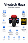 Vivatech Haya 128GB Hafıza Kartlı WiFi Akıllı Güvenlik Kamerası - 20MP 4 Kameralı 5 Lensli, 3 PTZ Motorlu 10X Optik Zoom (+12V Adaptör)