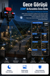 Vivatech Haya 64GB Hafıza Kartlı WiFi Akıllı Güvenlik Kamerası - 20MP 4 Kameralı 5 Lensli, 3 PTZ Motorlu 10X Optik Zoom (+12V Adaptör)