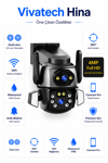 Vivatech Hina Dual Lens WiFi Akıllı Güvenlik Kamerası - 4MP 1080MP 360° Hareketli Waterproof Su Geçirmez, Carecam Pro Uygulamalı