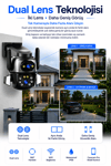 Vivatech Hina Dual Lens WiFi Akıllı Güvenlik Kamerası - 4MP 1080MP 360° Hareketli Waterproof Su Geçirmez, Carecam Pro Uygulamalı